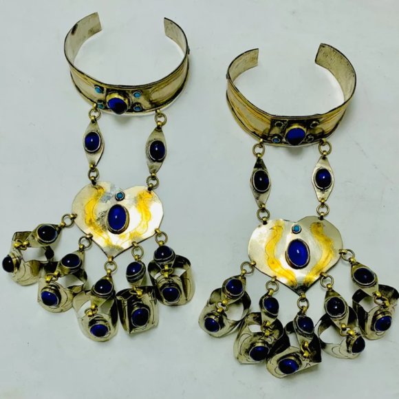 single Turkmen Style Bracelet With Rings, Unique Chain and Link Bracelet, Vintag - Picture 3 of 10